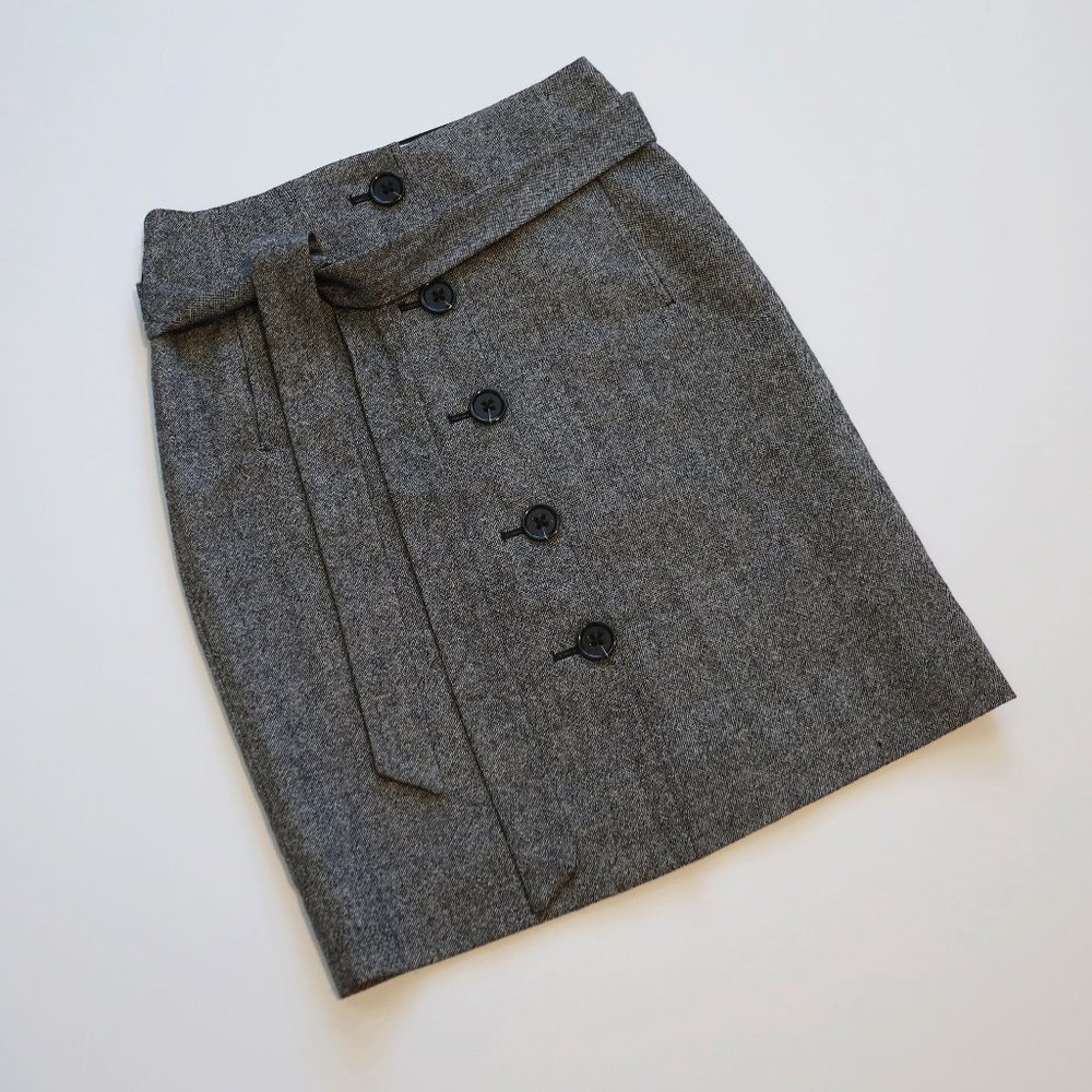 BANANA REPUBLIC Size 0 Gray Tweed Career Skirt